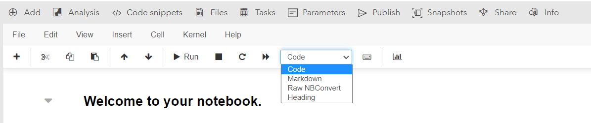 Notebook editor cell types Notebook editor cell types